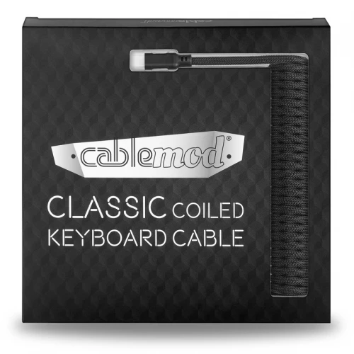Kabel do klawiatury CableMod Classic Coiled Cable Midnight Black (USB-C do USB-A) 1.5m