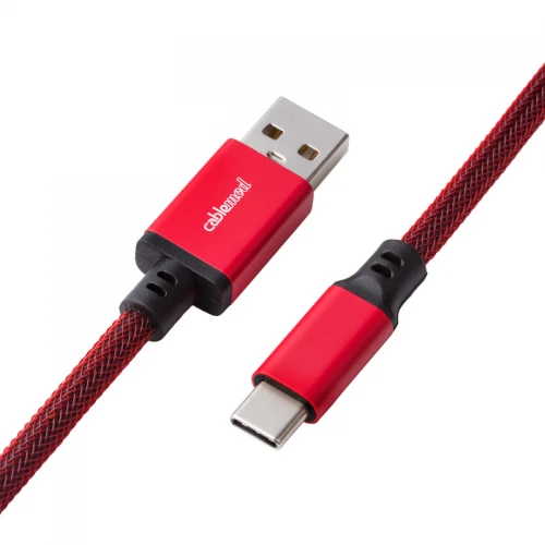 Kabel do klawiatury CableMod Classic Coiled Cable Republic Red (USB-C do USB-A) 1.5m