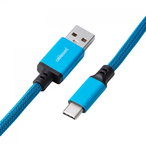 Kabel do klawiatury CableMod Classic Coiled Cable Spectrum Blue (USB-C do USB-A) 1.5m