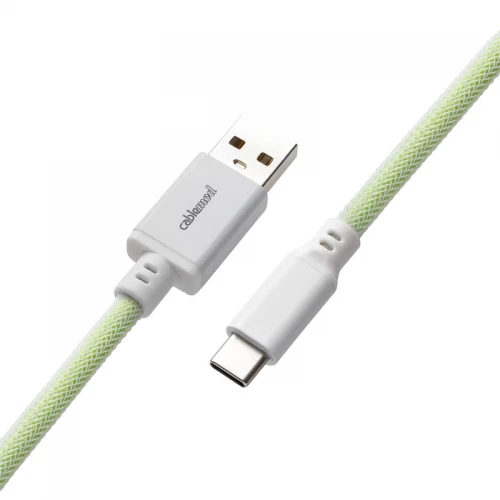 Kabel do klawiatury CableMod Classic Coiled Cable Lime Sorbet (USB-C do USB-A) 1.5m