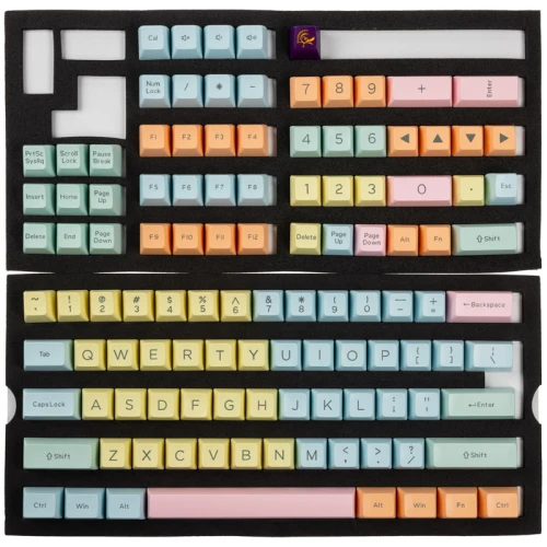 Keycapy Ducky Cotton Candy PBT Double-Shot Keycap Set, US Layout