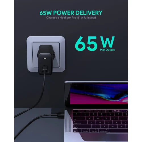 Ładowarka Aukey PA-B3 USB-C 65W Power Delivery 3.0