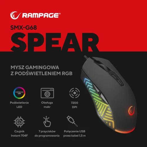 Mysz Rampage Rampage SMX-G68 SPEAR  RGB