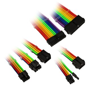 Zestaw przedłużaczy Kolink Core Adept Braided Cable Extension Kit - Rainbow