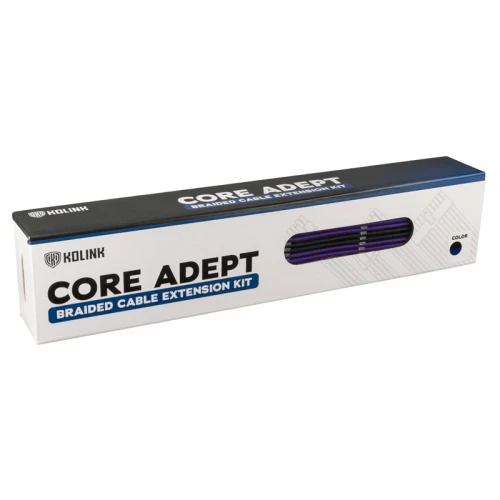 Zestaw przedłużaczy Kolink Core Adept Braided Cable Extension Kit - Jet Black/Titan Purple