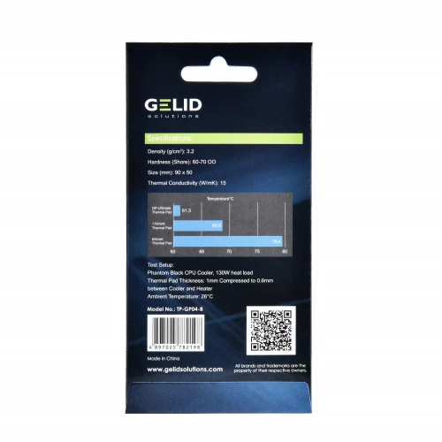 Thermalpad Gelid GP-Ultimate TP-GP04-B 15W/mK 90x50x1mm