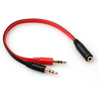 Adapter 1x Żeński 3.5mm 4pin – 2x Męski 3,5mm 3pin
