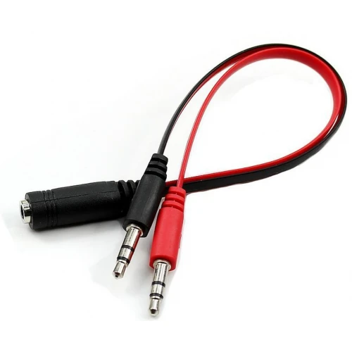 Adapter 1x Żeński 3.5mm 4pin – 2x Męski 3,5mm 3pin