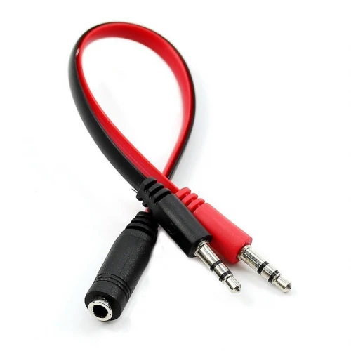 Adapter 1x Żeński 3.5mm 4pin – 2x Męski 3,5mm 3pin