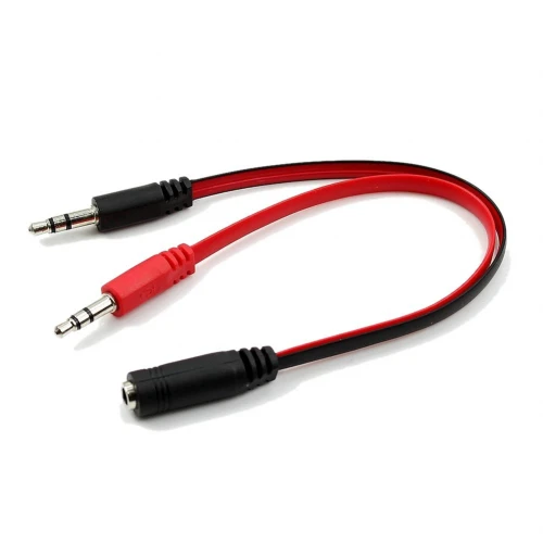 Adapter 1x Żeński 3.5mm 4pin – 2x Męski 3,5mm 3pin