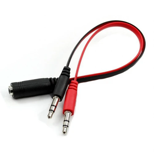 Adapter 1x Żeński 3.5mm 4pin – 2x Męski 3,5mm 3pin