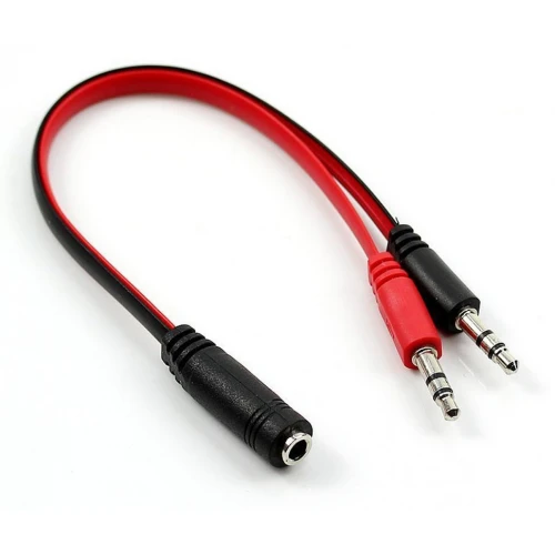 Adapter 1x Żeński 3.5mm 4pin – 2x Męski 3,5mm 3pin