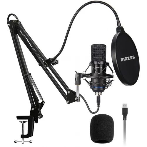 Zestaw MOZOS MKIT-700PRO V2 USB Mikrofon, Statyw, Pop-Filtr, Koszyk