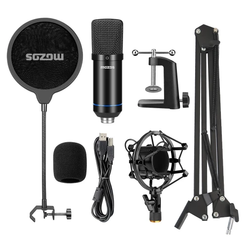 Zestaw MOZOS MKIT-700PRO V2 USB Mikrofon, Statyw, Pop-Filtr, Koszyk