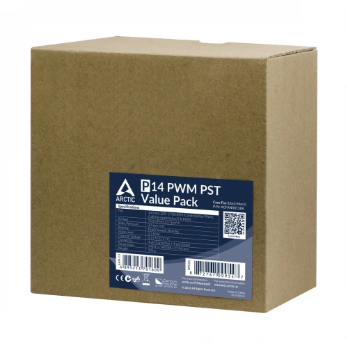 Wentylator Arctic P14 PWM PST 140mm Czarny Value Pack (5szt)