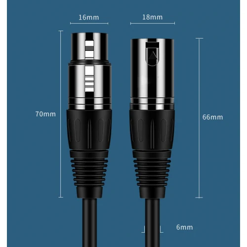 Kabel mikrofonowy XLR Wtyk-Gniazdo 3m Premium