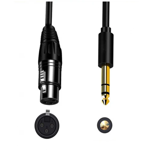 Kabel mikrofonowy XLR Żeński - Jack 6,35mm 3m