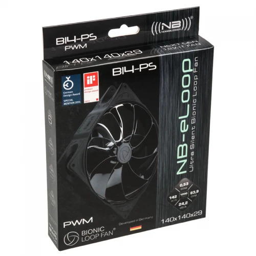 Wentylator NoiseBlocker NB-eLoop Fan B14-PS Black Edition - 140mm PWM