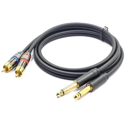 Przewód Audio 2x Jack 6.3mm - 2x RCA Cinch 3m