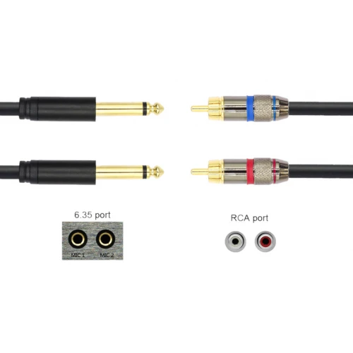 Przewód Audio 2x Jack 6.3mm - 2x RCA Cinch 3m