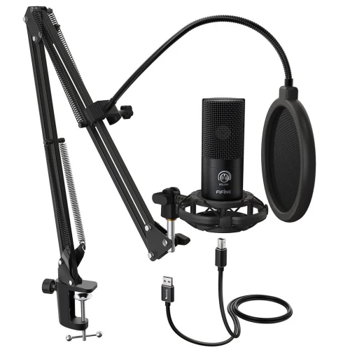 Zestaw Fifine T669 USB Mikrofon, Statyw, Pop-Filtr, Koszyk