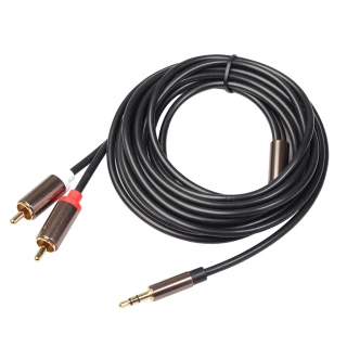 Przewód Audio Jack 3.5mm - 2x RCA Stereo - 3m