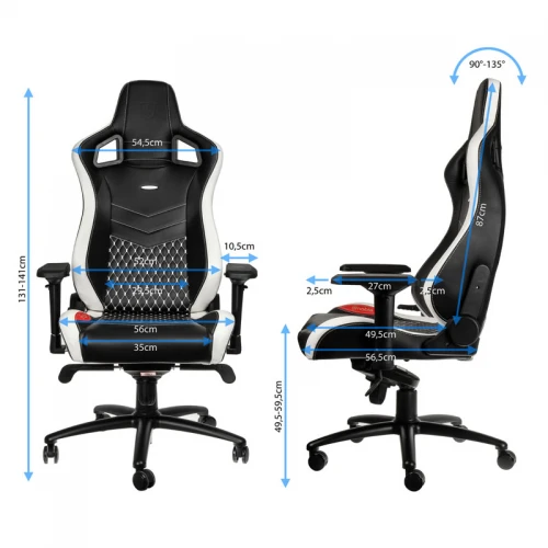 Fotel Dla Gracza Noblechairs EPIC Real Leather Black-White-Red