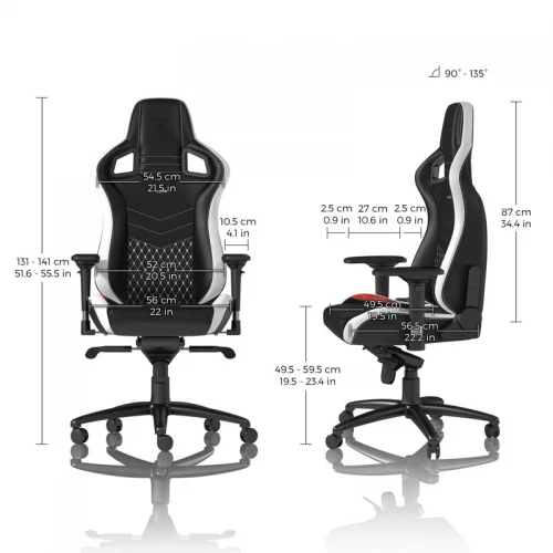 Fotel Dla Gracza Noblechairs EPIC Real Leather Black-White-Red