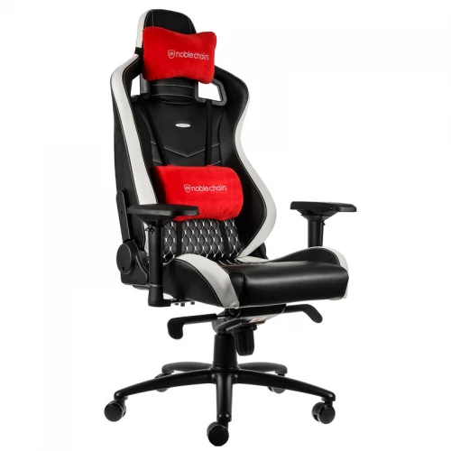 Fotel Dla Gracza Noblechairs EPIC Real Leather Black-White-Red