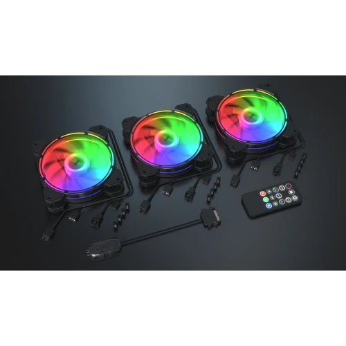 Wentylatory Krux Lunar 120mm ARGB KIT 3-pack