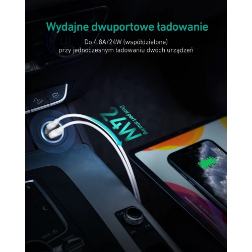 Ładowarka samochodowa Aukey CC-A3 2 x USB 30W