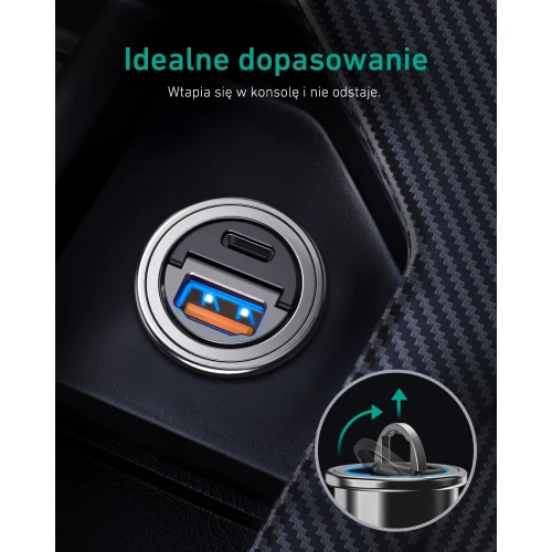 Ładowarka samochodowa Aukey CC-A3 2 x USB 30W