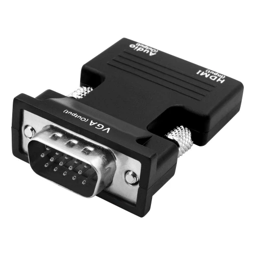 Konwerter HDMI Żeński na VGA D-Sub Męski + 3.5mm Audio