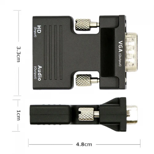 Konwerter HDMI Żeński na VGA D-Sub Męski + 3.5mm Audio