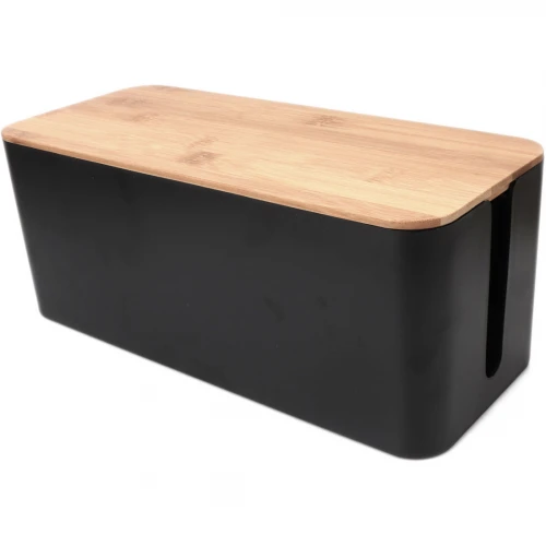 Pojemnik na kable, przewody, listwy zasilające Kabel Box One Large Drewno Czarny