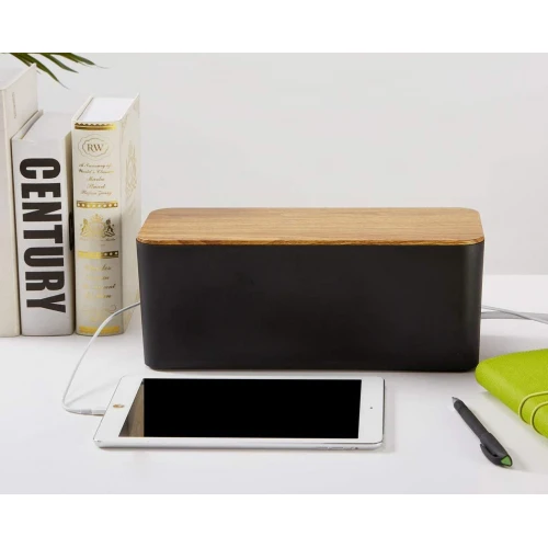 Pojemnik na kable, przewody, listwy zasilające Kabel Box One Large Drewno Czarny