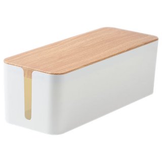 Pojemnik na kable, przewody, listwy zasilające Kabel Box One Large Drewno Biały