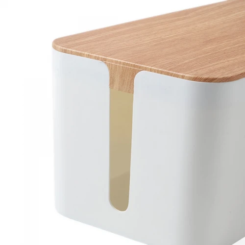 Pojemnik na kable, przewody, listwy zasilające Kabel Box One Large Drewno Biały
