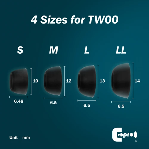 Tipsy do słuchawek dokanałowych ePro Horn-Shaped Tips TW00 S (2 pary)