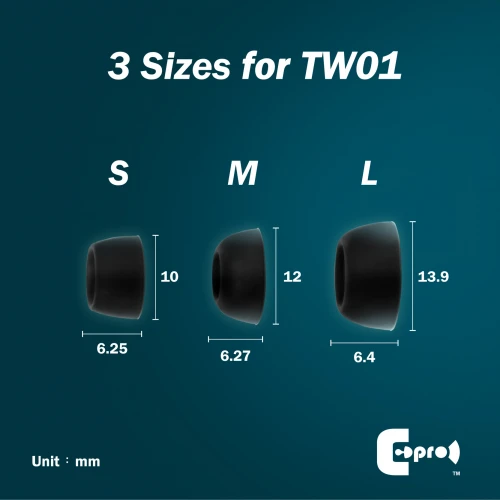 Tipsy do słuchawek dokanałowych ePro Horn-Shaped Tips TW01 S (2 pary)