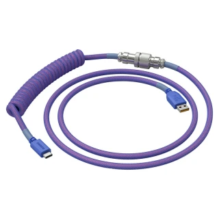Kabel do klawiatury Glorious Coiled Cable Nebula Purple (USB-C do USB-A) 1.37m