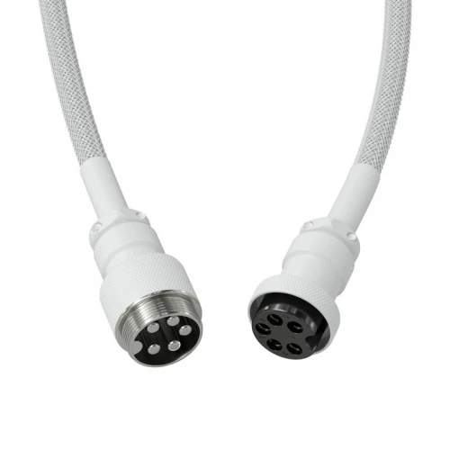 Kabel do klawiatury Glorious Coiled Cable Ghost White (USB-C do USB-A) 1.37m