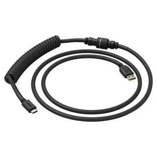 Kabel do klawiatury Glorious Coiled Cable Phantom Black (USB-C do USB-A) 1.37m