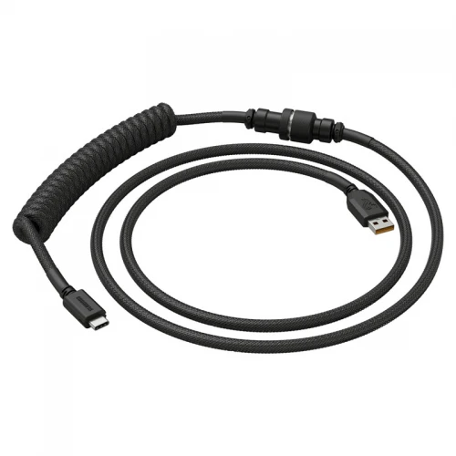 Kabel do klawiatury Glorious Coiled Cable Phantom Black (USB-C do USB-A) 1.37m