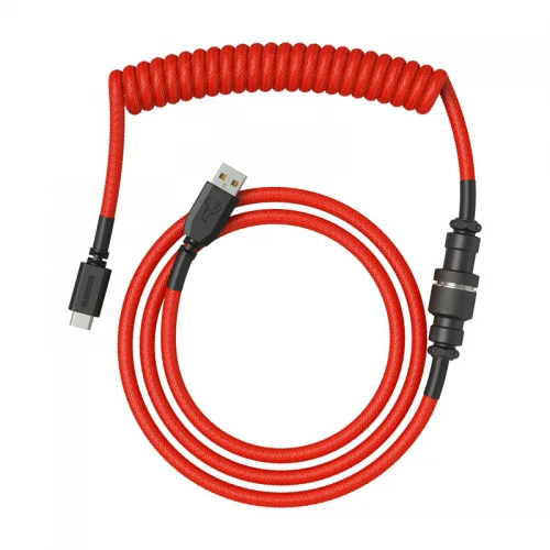 Kabel do klawiatury Glorious Coiled Cable Crimson Red (USB-C do USB-A) 1.37m