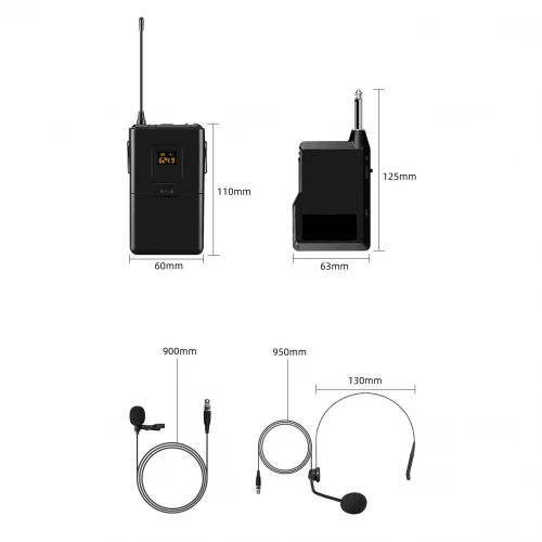 Bezprzewodowy zestaw mikrofonów MOZOS UHF-SET