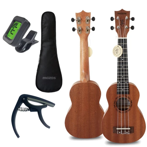 Ukulele sopranowe MOZOS Gecko + akcesoria