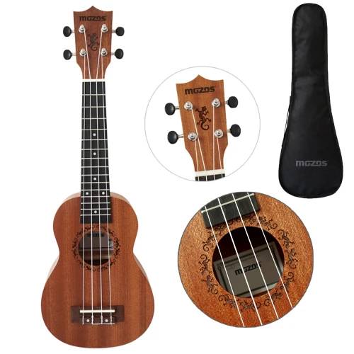 Ukulele sopranowe MOZOS Gecko + akcesoria