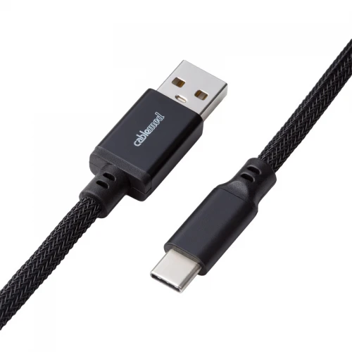Kabel do klawiatury CableMod Classic Coiled Cable Midnight Black (USB-C do USB-A) 1.5m