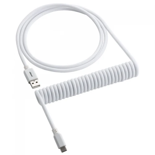 Kabel do klawiatury CableMod Classic Coiled Cable Glacier White (USB-C do USB-A) 1.5m